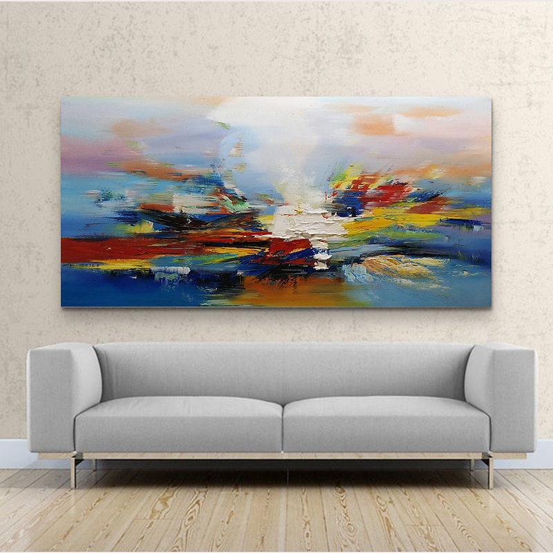 Hand-painted Oil Painting Knife Painting Landscape Blue Home Decoration Wall Frameless Art Painting4