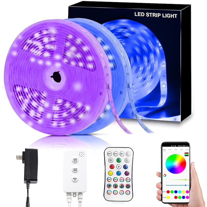 LED Strip Light RGB WiFi App Control 20m 65.6ft App Control Work with Alexa Google Assistant Color Change Music Sync for Bedroom Kitchen TV Party3