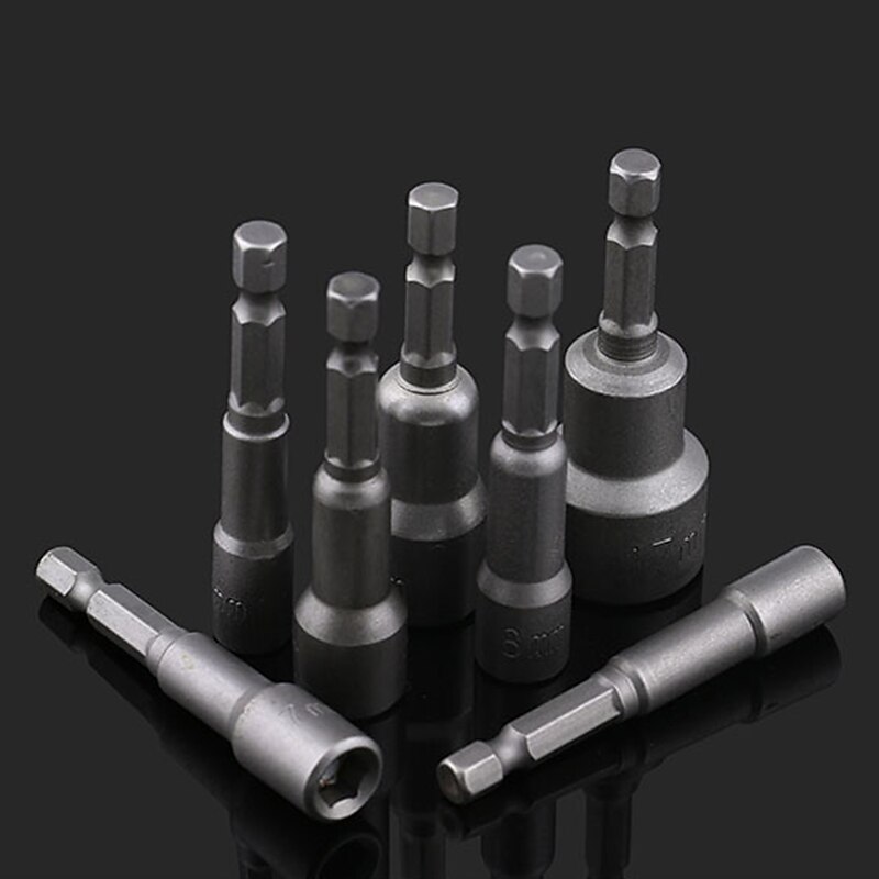 Socket Wrench Screw 6-15mm 1/4 Inch Hexagonal handle conversion magnetic 65mm Pneumatic Strong Power Magnetic Nut Driver Drill Bits3