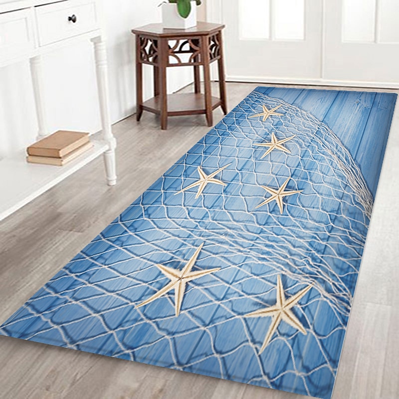 Beach Starfish Beach Collection Pattern Flannel Fabric Print Home Entrance Mattress Bathroom Mattress Mattress4