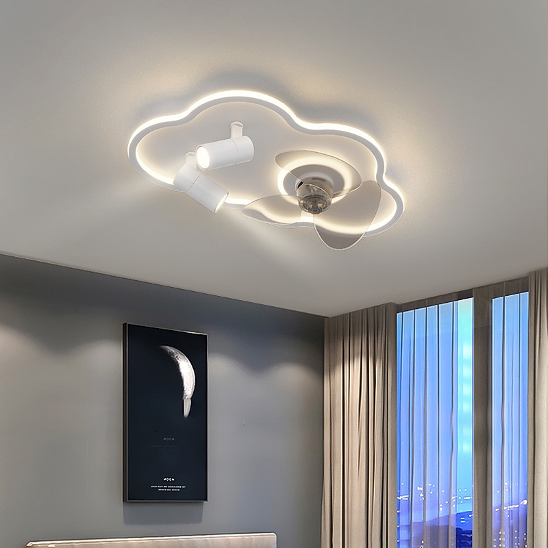 Ceiling Light LED Minimalist Bedroom Cloud Ceiling Fan Lamp Simple Modern With Spotlight Home Dining Room Ceiling Fan Integrated Ceiling Lamp3