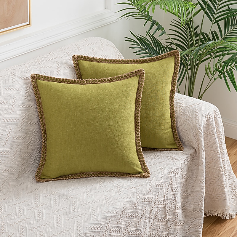 Coolest Pillows Decorative Toss Pillows Throw Pillow Cover Tufted Farmhouse Best Pillow Case for Bedroom Livingroom Pink Blue Sage Green Purple Yellow Burnt Orange 11