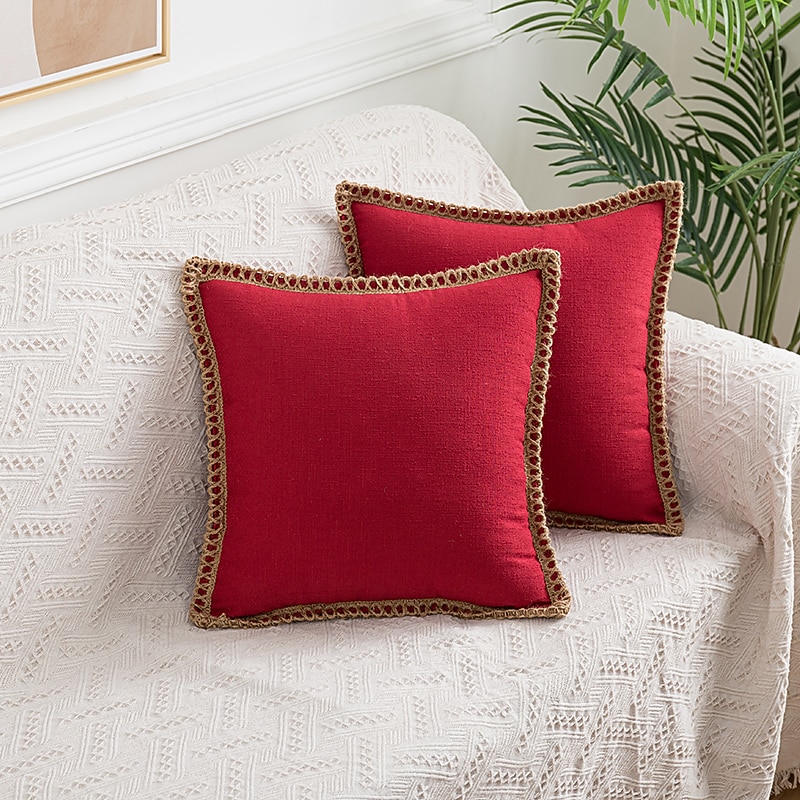 Coolest Pillows Decorative Toss Pillows Throw Pillow Cover Tufted Farmhouse Best Pillow Case for Bedroom Livingroom Pink Blue Sage Green Purple Yellow Burnt Orange 6