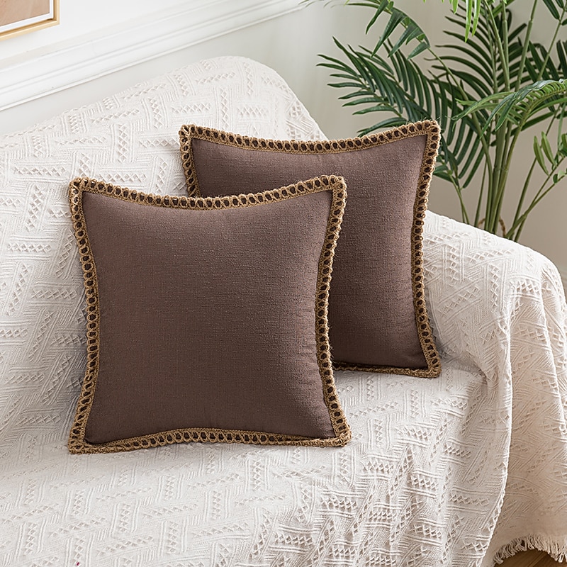 Coolest Pillows Decorative Toss Pillows Throw Pillow Cover Tufted Farmhouse Best Pillow Case for Bedroom Livingroom Pink Blue Sage Green Purple Yellow Burnt Orange 13