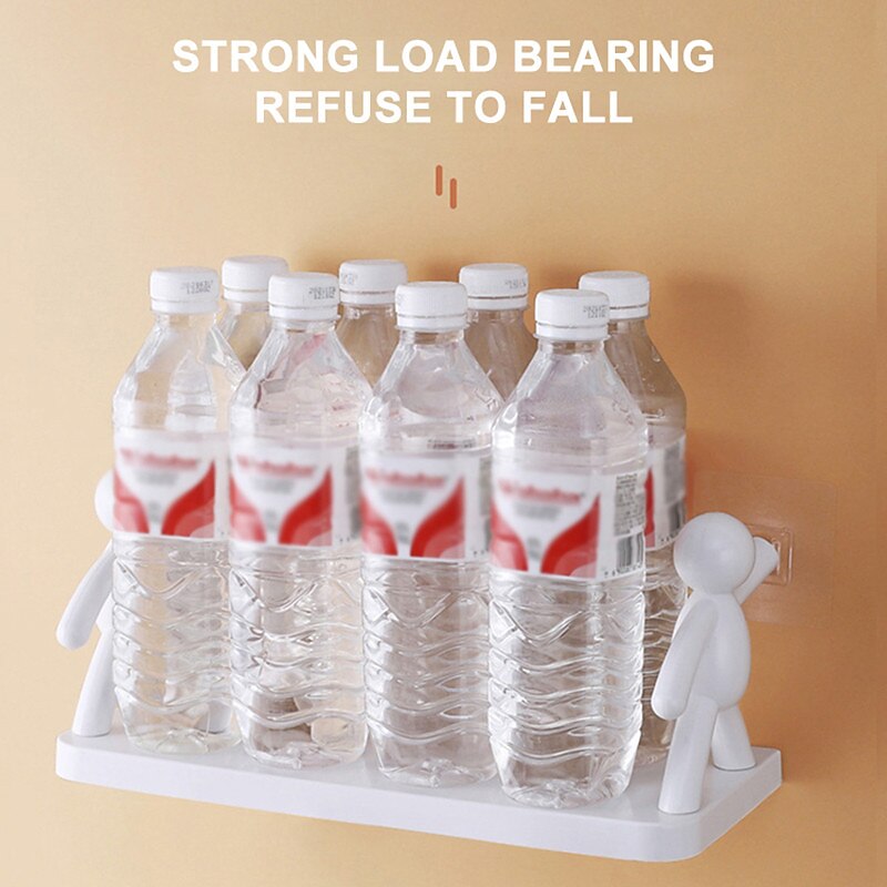 Punch-free Bathroom Shelf Shower Storage Rack for Soap Shampoo Organizer Cute White Doll Shelves No Drilling Cosmetics Holder Home Decor4