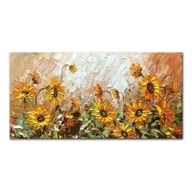 Mintura Handmade Thick Texture Flowers Oil Paintings On Canvas Wall Art Decoration Modern Abstract Landscape Picture For Home Decor Rolled Frameless Unstretched Painting4