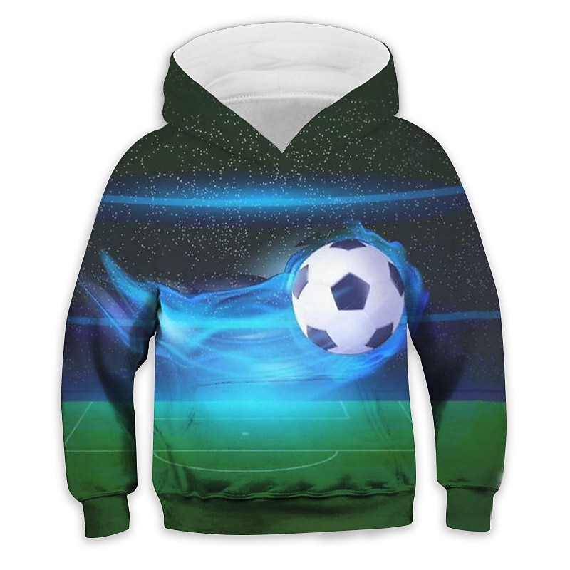 Boys 3D Football Hoodie Long Sleeve 3D Print Fall Winter Basic Polyester Kids 2-13 Years Outdoor Daily Indoor4