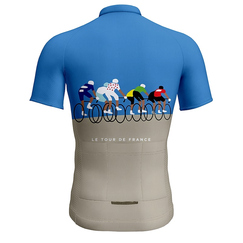Men's Cycling Jersey Graphic Funny Short Sleeve Bike Jersey Top with 3 Rear Pockets Mountain Bike MTB Road Bike Cycling Quick Dry Reflective Strips Back Pocket Moisture Wicking Sports Pink Blue Green2