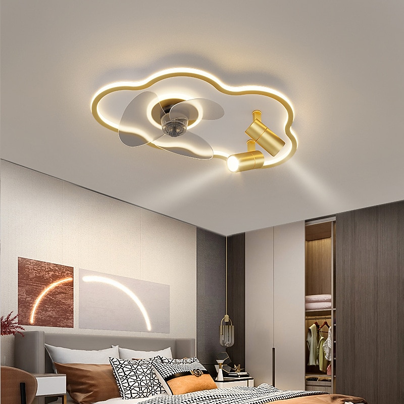 Ceiling Light LED Minimalist Bedroom Cloud Ceiling Fan Lamp Simple Modern With Spotlight Home Dining Room Ceiling Fan Integrated Ceiling Lamp