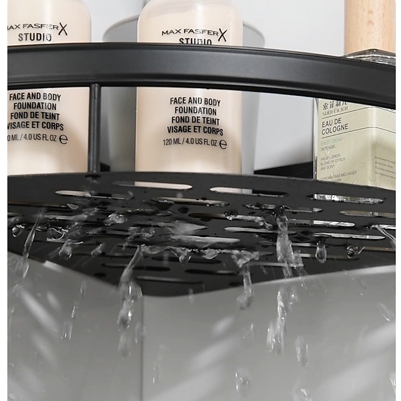 Shower Caddy Bathroom Triangle Basket Suction Cup Wall Type Space Aluminum Shower Room Triangle Non Perforated Toilet Corner Shelf4