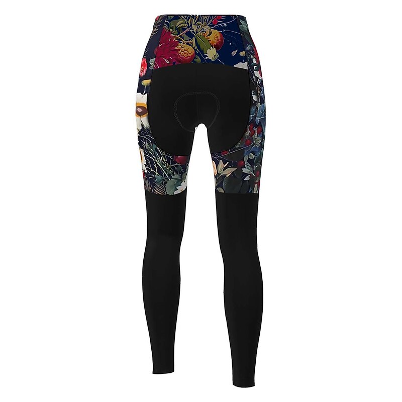 Women's Graphic Patterned Floral Botanical Ugly Christmas Cycling Tights Bike Pants Tights Mountain Bike MTB Road Bike Cycling Sports Thermal Warm 3D Pad Quick Dry Reflective Strips Black Red 21