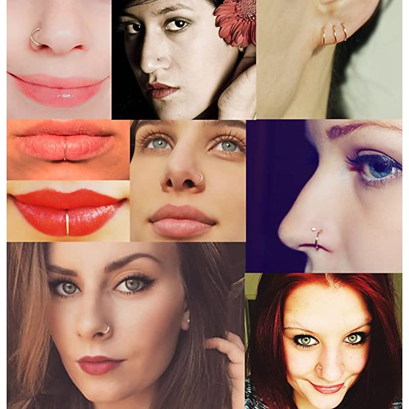 Nose Ring / Nose Stud / Nose Piercing Personalized Stylish Artistic Women's Body Jewelry For Holiday Date Classic Stainless Steel + A Grade ABS Clown As Picture 9pcs3