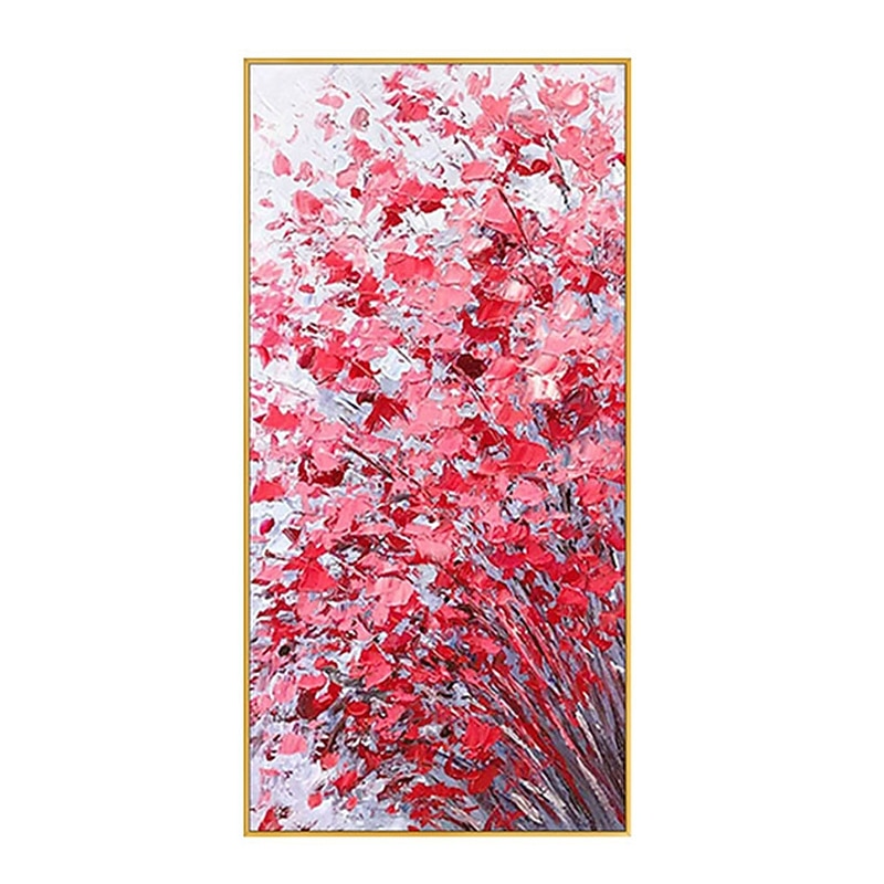 Handmade Hand Painted Oil Painting Wall Art Pink Flower Canvas Paintings Home Decoration Decor Rolled Canvas No Frame Unstretched2
