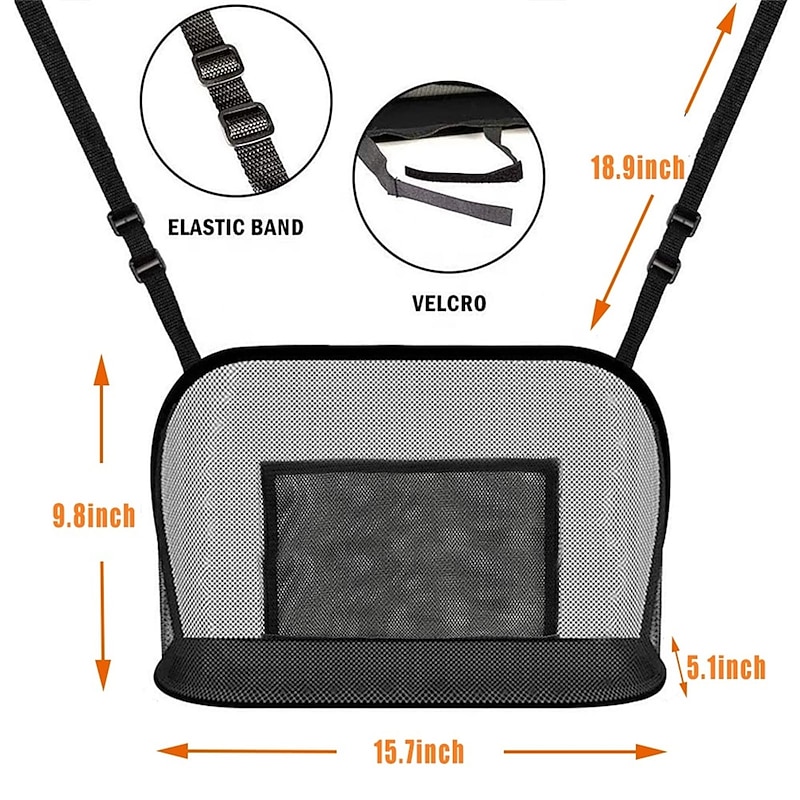 Car Net Pocket Handbag Holder – Durable Polyester Hanging Organizer Between Front Seats for Purse, Documents2