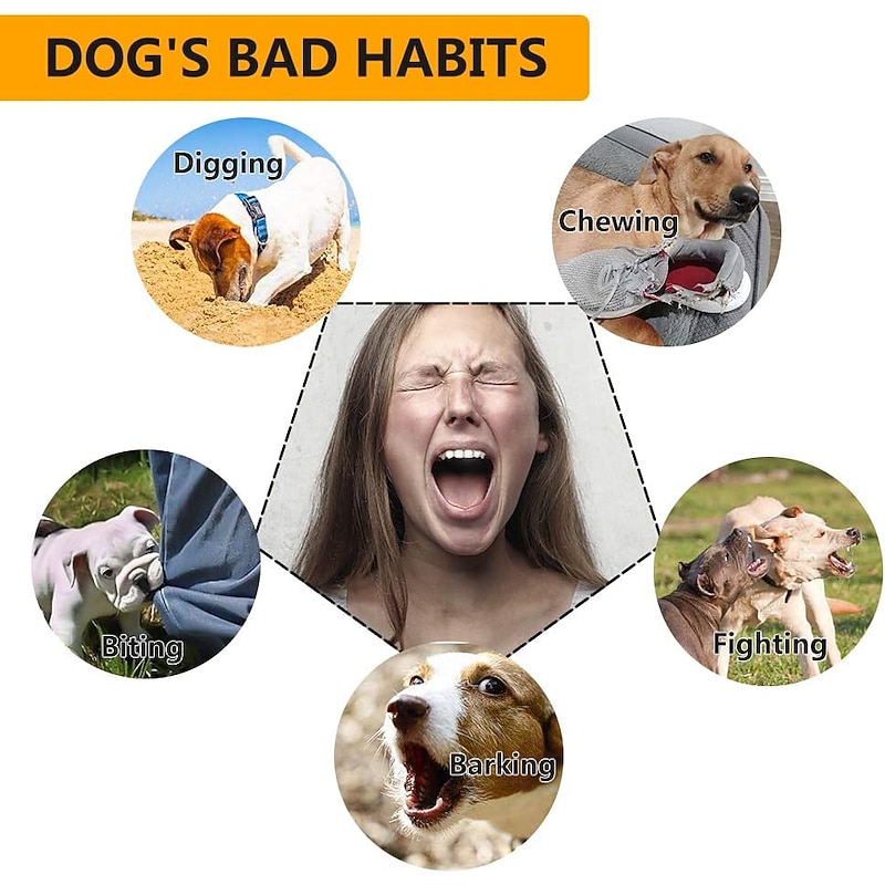 No Shock Anti Bark Collar Pet Dog Cat Aiti Barking Trainer Rechargeable Waterproof No Harm Pet Dog Training Collar4