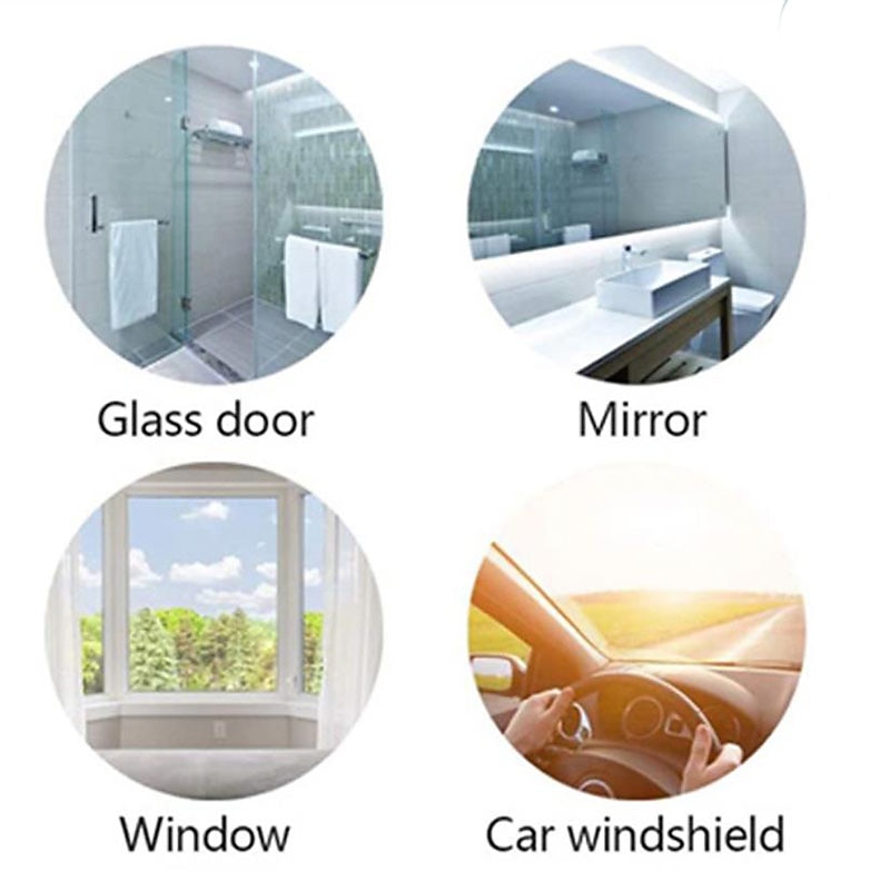 Shower Squeegee Window Glass Wiper Silicone Scraper Cleaner Stainless Steel Bathroom Mirror Wiper Scraper Glass Cleaning Accessories with Hook（Golden）2