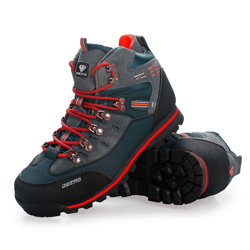 Men's Waterproof Hiking Boots with Red Laces - Durable Outdoor Footwear for Rugged Terrain3