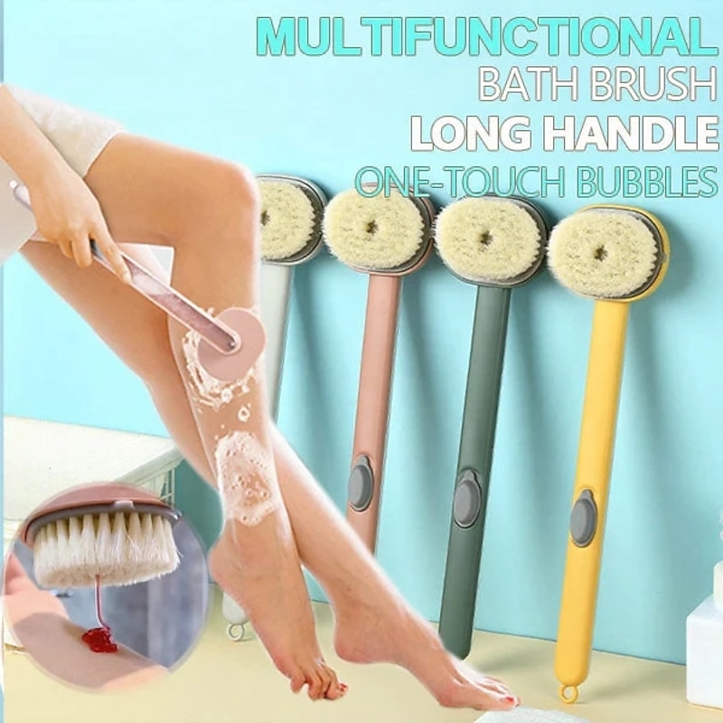 Long Handle Bath Massage Cleaning Brush Brush & Comb Easy to Use Modern Mixed Material tools Shower Accessories - Main Image