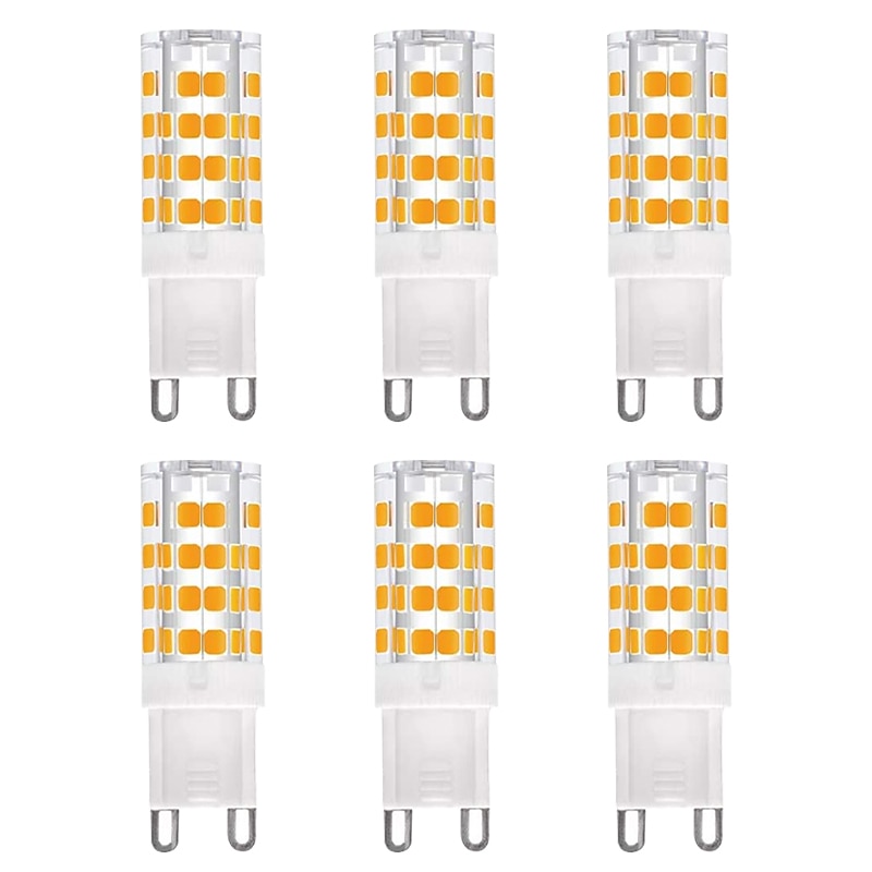 6pcs LED Light Bulb G9 Bi Pin Lamp 4W AC220V 52 LED SMD2835 Spotlight Chandelier Ceiling Light 40W Halogen Equivalent Warm Cold White AC110-240V Non-dimmable