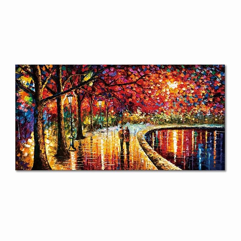 Tree Handmade Hand Painted Oil Painting Wall Art Abstract Retro Couple Home Decoration Decor Rolled Canvas No Frame Unstretched3