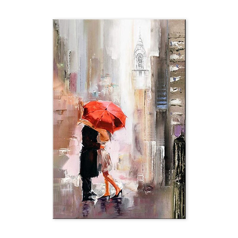 Handmade Oil Painting Canvas Wall Art Decoration Street View Home Decor Rolled Frameless Unstretched Painting2