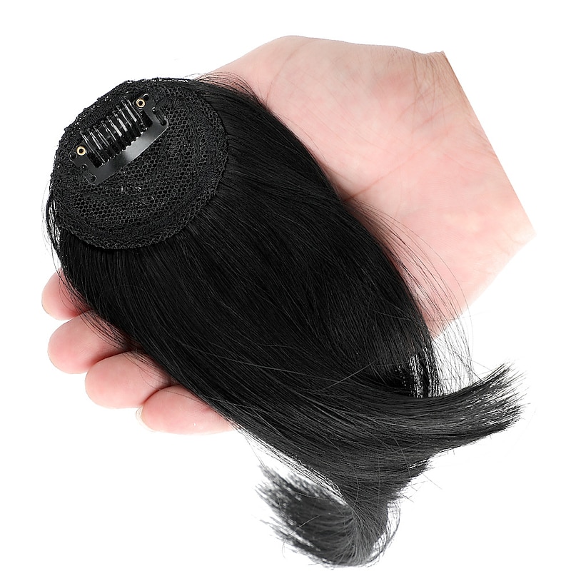 Bangs Hair Clip in Extensions Natural Fringe Bangs Clip-on Front Neat Flat Bang One Piece Long Straight Hairpiece for Women2