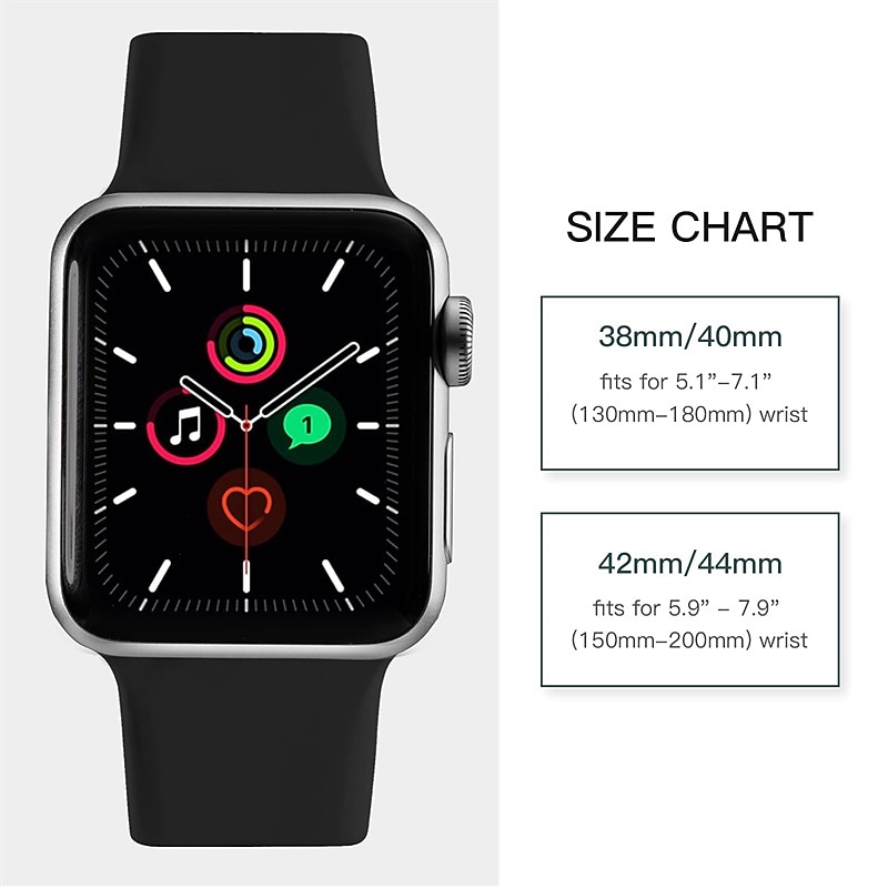 6 Pack Sport Band Compatible with Apple Watch band 38mm 40mm 41mm 42mm 44mm 45mm 49mm Women Men Waterproof Soft Silicone Strap Replacement Wristband for iwatch Series Ultra 8 7 6 5 4 3 2 1 SE2
