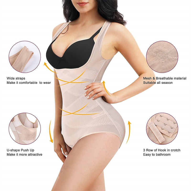 Shapewear Bodysuit for Women Tummy Control Butt Lifter Panty Hi-Waist Trainer Stomach Body Shaper Slimming Girdles4