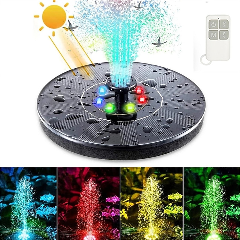 Solar Fountain Lights Water Pump Pool Pond Light Remote Control Garden Decoration Bird Bath Solar Powered Fountain Floating Water4