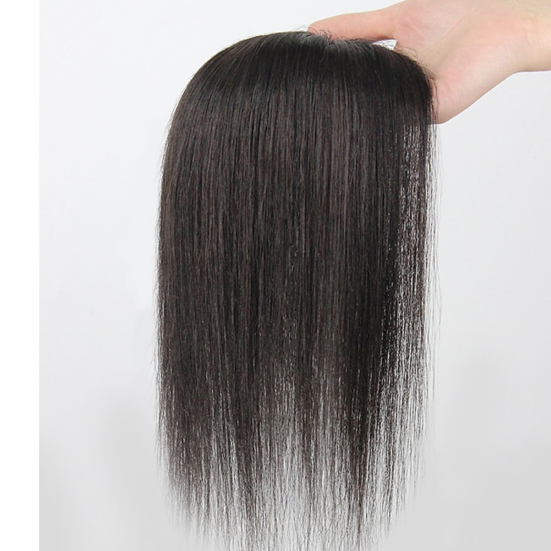 Women's Human Hair Toupees Front Neat Bang Hair Fake Fringe Clip in Bang Cover White Hair Natural Extensions For Women Wig Hairpiece  for Women with Thinning Hair2