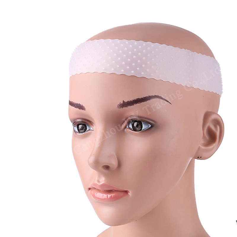 Silicone Wig Headband Transparent Silicone Wig Hair Bands Non-Slip Silicone Headband with Wig Net Cap and Edge Brush for Women Unisex4