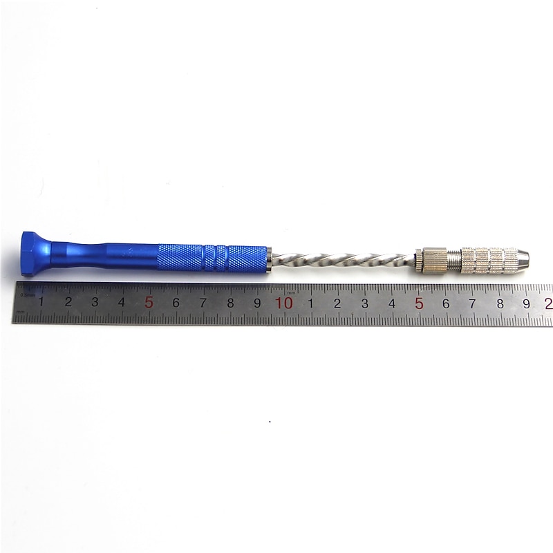 0.5-3mm Semi-automatic Mini Hand Twist Drill Set With 10pcs Small Bits And 2pcs Double Side Chucks For Drilling Wood2