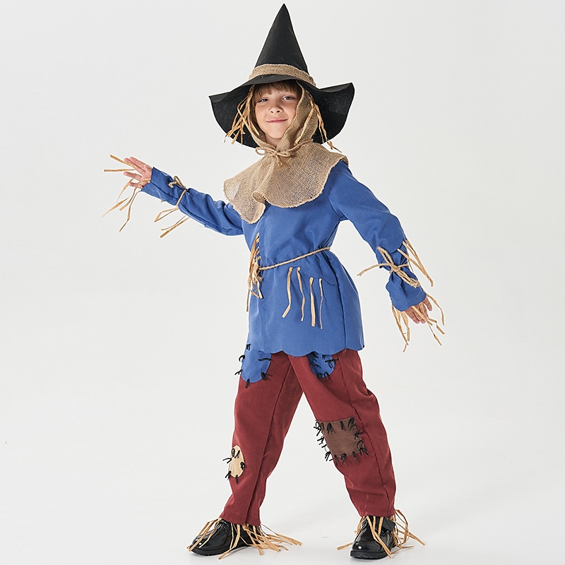 Scarecrow Halloween Cosplay Costume Fairy Tail The Wizard of Oz Storybook Characters Kid's Boys' Halloween Carnival World Book Day Party Educational Dress Up School Event Dress Up Easy Halloween3