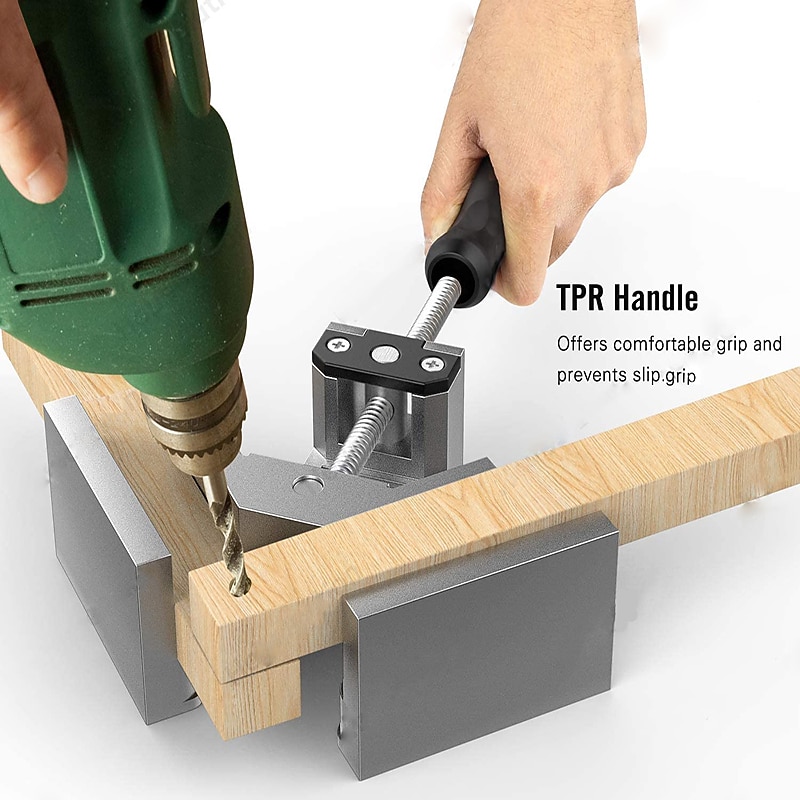 90 Degree Right Angle Clip Clamp Tool Single Handle Aluminum Alloy Corner Clamp Woodworking Frame Clip Right Angle Folder 1pcs3