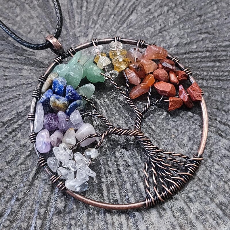 Tree of Life Dreamcatcher Handmade Gift Wall Hanging Decor Art Ornament Craft Tree of Life Crystal For Kids Bedroom Wedding Festival3