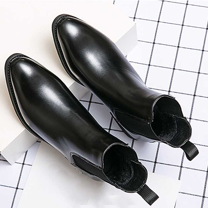Men's Black Faux Leather Chelsea Boots - Perfect for Business Meetings, Formal Events, and Evening Outfits2