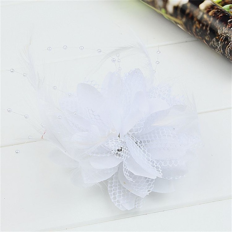Feather Bridal Hairpin Headwear Wedding Dance Hair Accessories Head Flower Wrist Wear Flower Diy Head Flower3