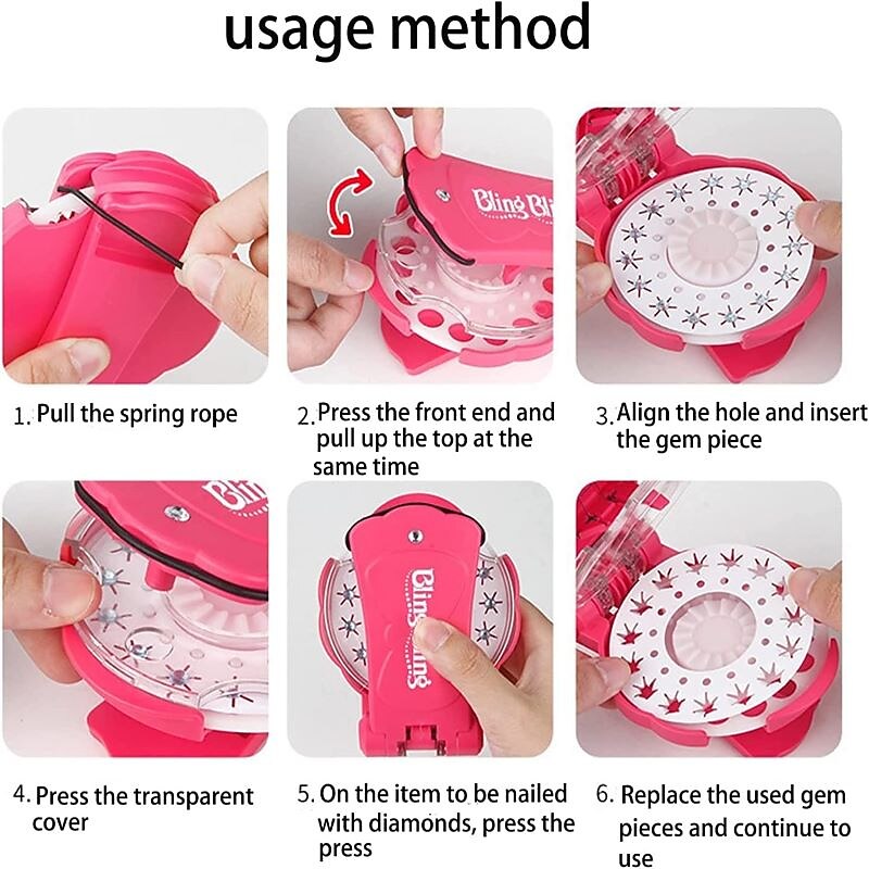 Hair Bedazzler Kit with Rhinestones Glam Collection Hair Bling Gems for GirlsCome with Glam Styling Tool and 180 Gems - Load Click Bling! Hair Fashion4