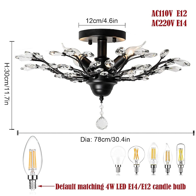 Crystal Chandelier Retro 4 Heard 8 Heard Chandeliers K9 Transparent Crystal Chandelier Ceiling Lamp Living Room Bedroom Dining Room Porch Corridor4
