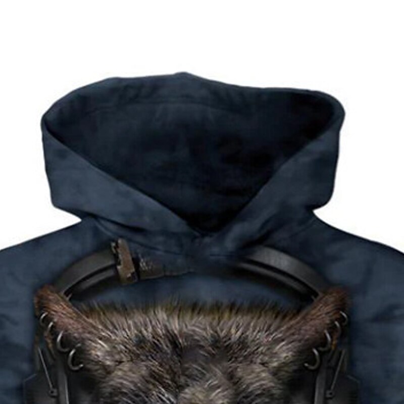 Boys 3D Animal Wolf Hoodie Long Sleeve 3D Print Spring Fall Active Sports Fashion Kids 3-13 Years Outdoor Daily Indoor Regular Fit4