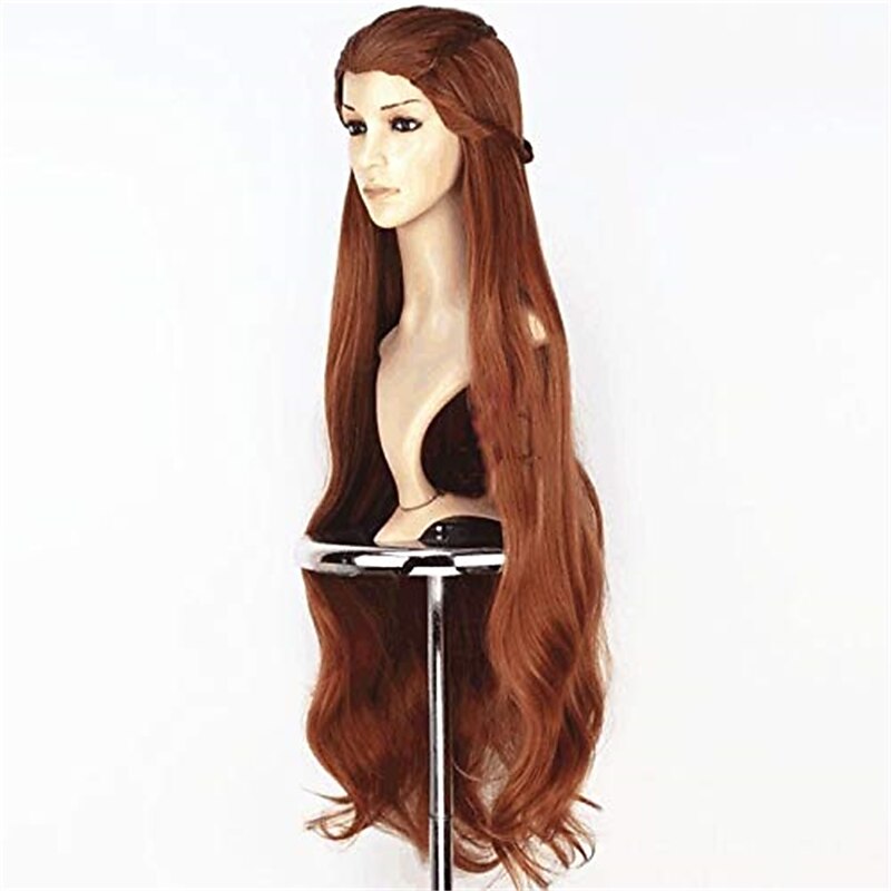 The Hobbit The Lord of the Rings Movie Elf Tauriel Cosplay Wig Golden Brown Hair Long Wavy Braids  Wigs for Women  Party Show Halloween Wigs3