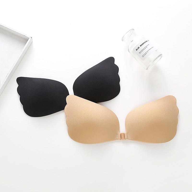 Women's Plus Size Bras & Bralettes Adhesive Bra Strapless 3/4 Cup Solid Color Micro-elastic Breathable Push Up Invisible Wedding Party Party & Evening Silica Gel 805-1 skin tone / 1 PC Home Outfits2