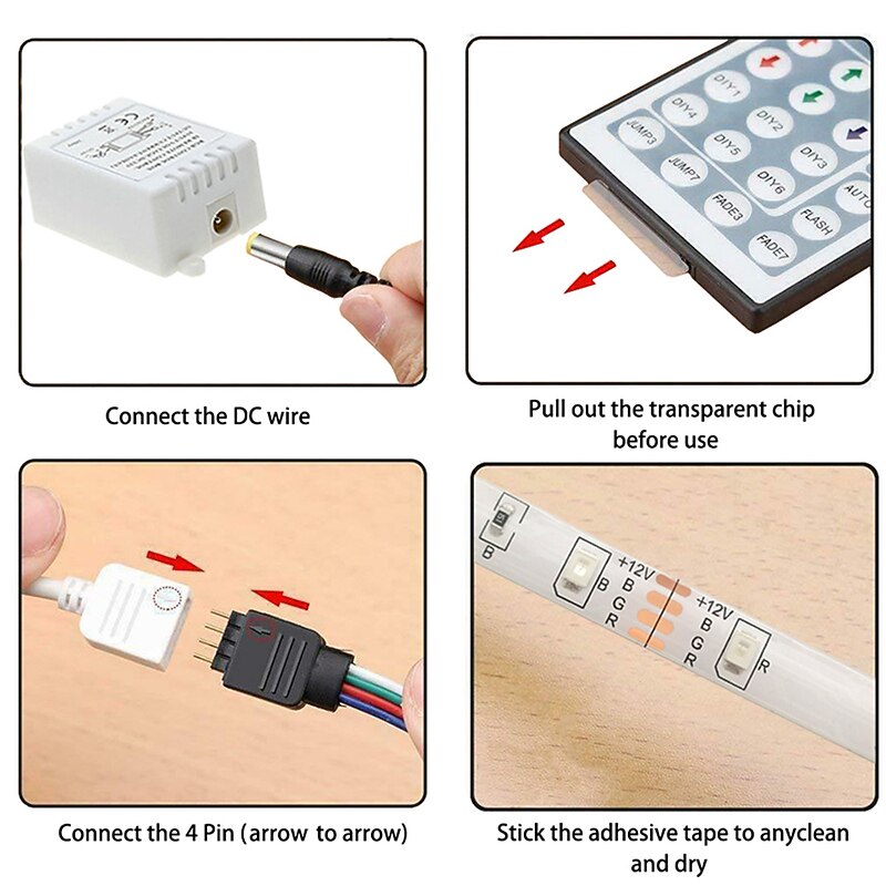 44 Keys  DC12V Connectors IR Remote RGB Controller lamp Dimmer For 3528 2835 5050 LED Strip light3