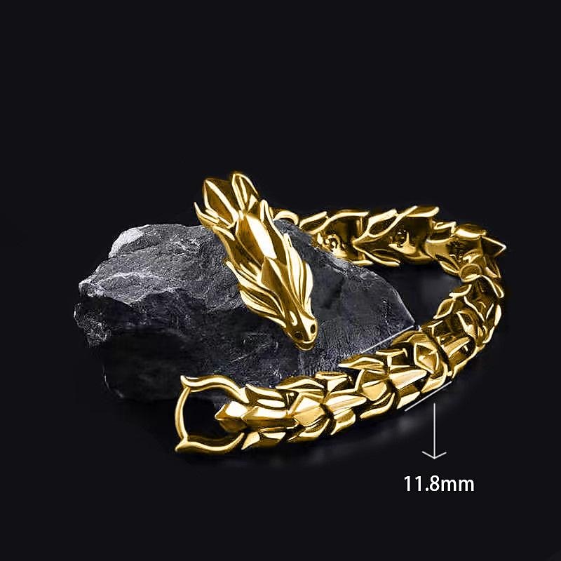 longrui cross-border new products retro dragon head longlin bracelet hip-hop domineering exaggerated punk keel bracelet wholesale3