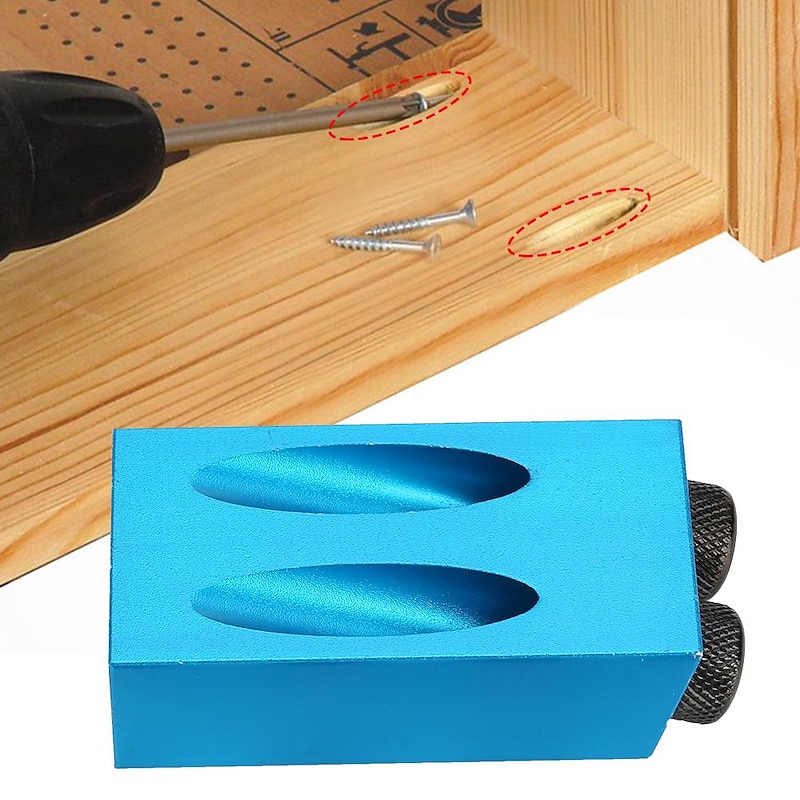 Pocket Hole Screw Jig 15 Degrees Dowel Drill Joinery Kit Carpenters Wood Woodwork Guides Joint Angle Locator Tool2