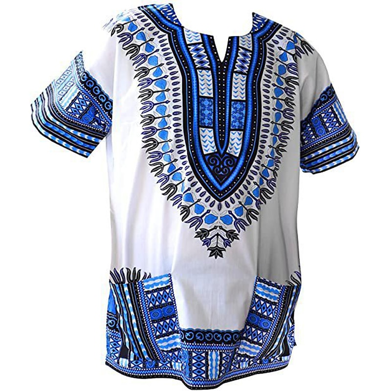 Men's Modern African Outfits Plus Size African Print Dashiki Masquerade Adults Top Party2