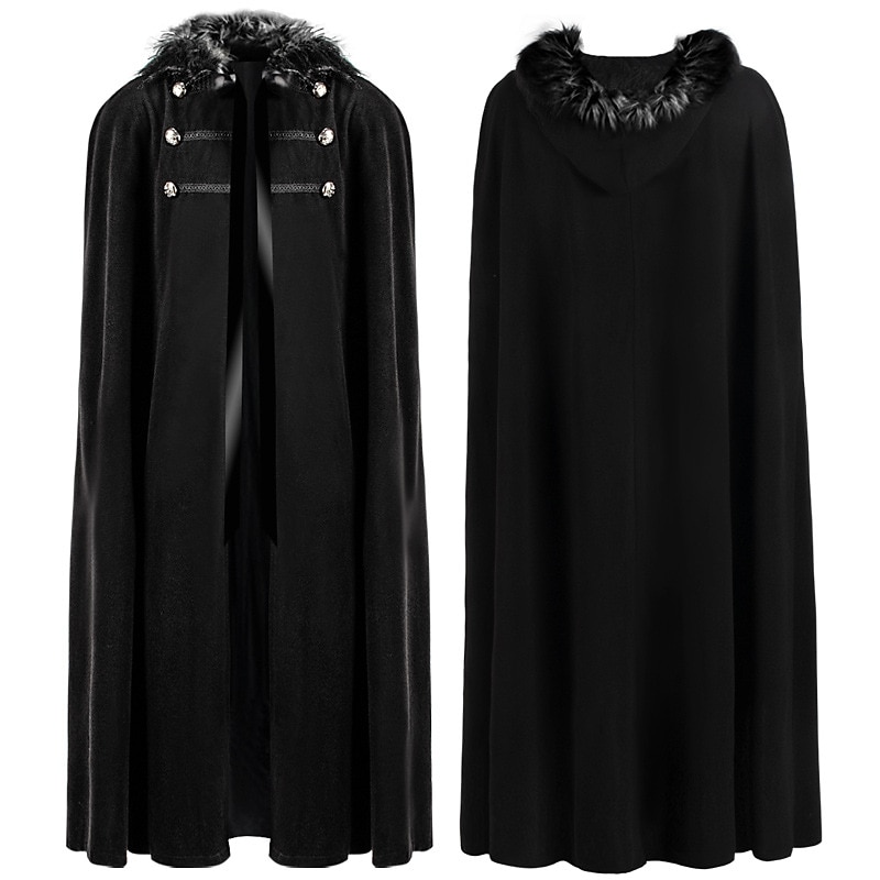Retro Vintage Punk & Gothic Medieval Cloak Plague Doctor Viking Fancy Dress Men's Viking Masquerade Party Adults Cloak2