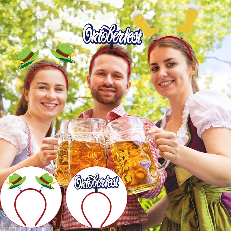2022 New German Oktoberfest Decoration Headband Festival Party Photo Props Beer Headband Head Buckle2