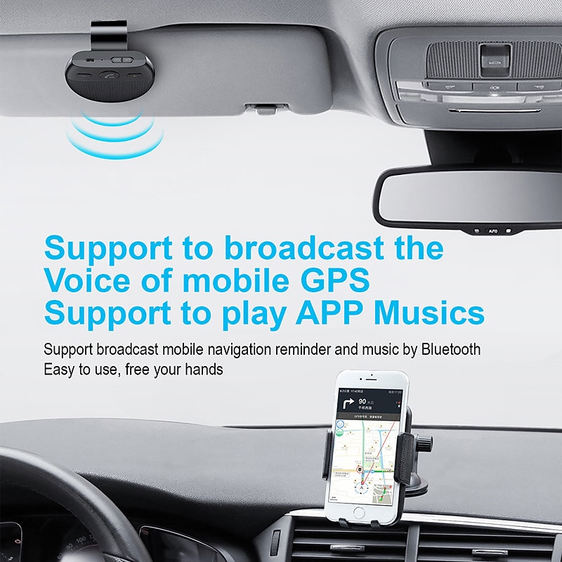 Bluetooth Car Kit Handsfree Bluetooth 5.0 Speakerphone Wireless MP3 Music Player with Microphone Auto Power On / Connect4