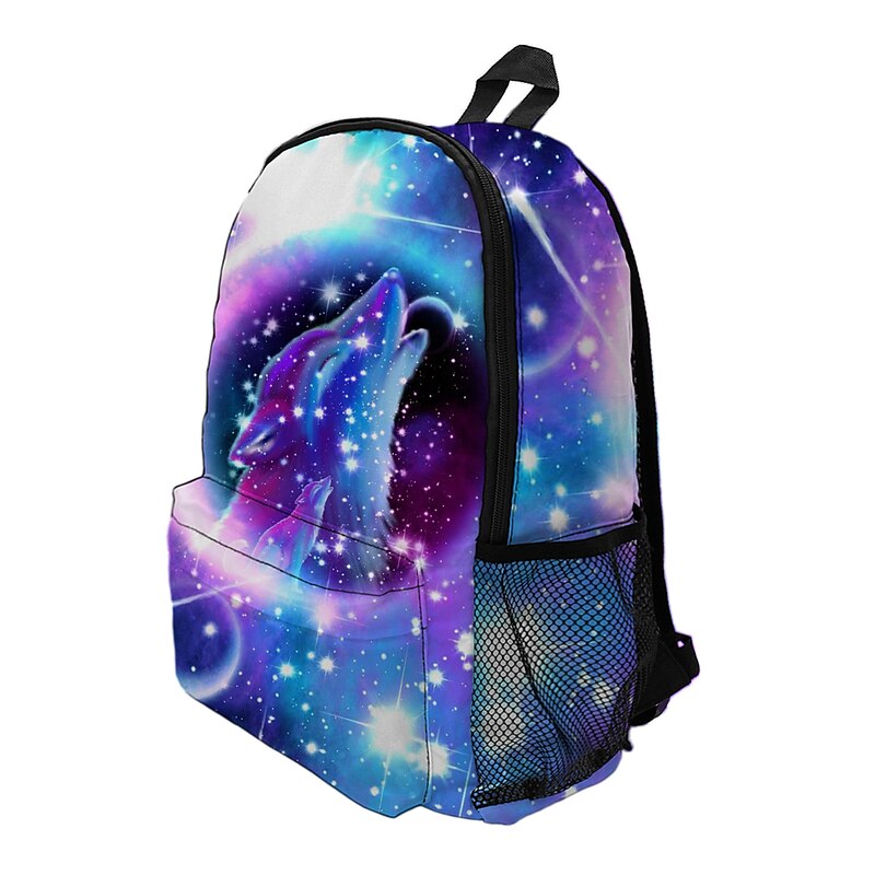 Galaxy Wolf Backpack for Kids and Teens – Howling Wolf in Space School Bag with Cosmic Design for Boys and Girls3